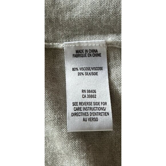 THEORY Cardigan Silk Blend Heather Gray Open Front Knitted Size Med - Picture 10 of 10